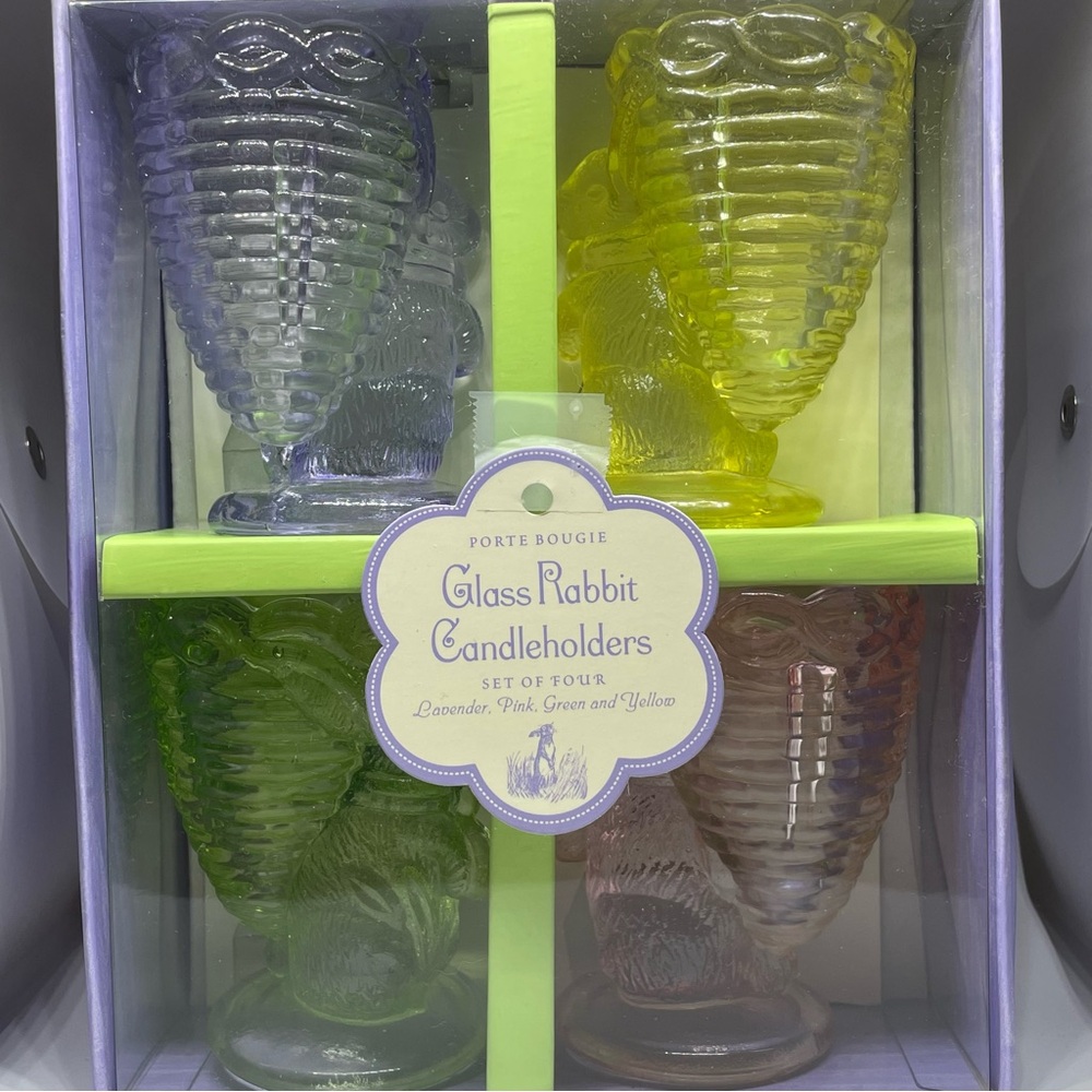 Multi-Colored Bunny Candle Holders